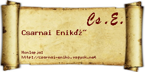 Csarnai Enikő névjegykártya